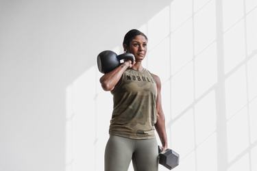 Nobull High-Neck Women's Tank Tops Green Camo | Australia (DY5379)